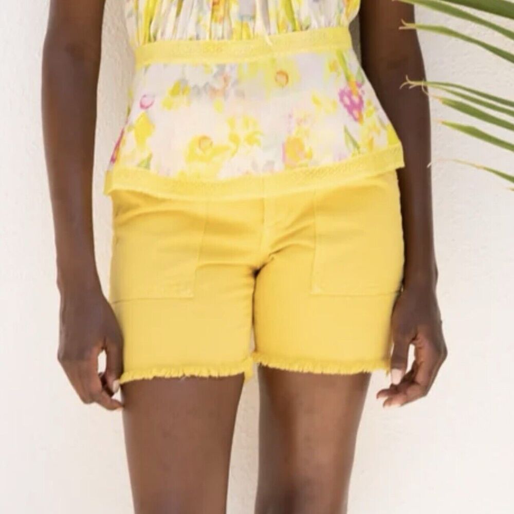 NWT Le Superbe X Revolve Beach Crawler Cut Off Shorts In Lemon Size 2